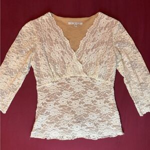 white long sleeve lace blouse (brand Cabi)